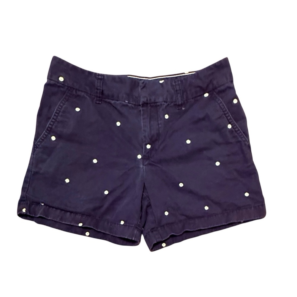 Tommy Hilfiger Navy Blue Shorts w/ Embroidered White Polka Dots Size 2/XS